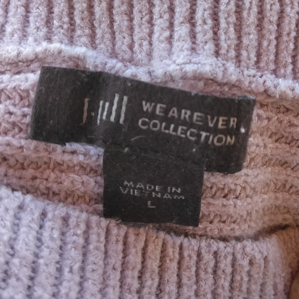 J. Jill Wearever Collection Light Oatmeal Cotton Cozy Knit Sweater‎ Size Large - Picture 7 of 8